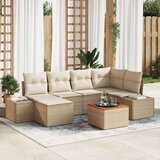  Set za vrtne sofe s jastučićima u bež poli rattan akaciji | shoptok.hr
