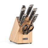 Klarstein Katana 8 -Delni Set Nožev, Škarje, Jeklen Brusilnik, Leseni blok za nože Cene
