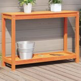 Furnova Miza za sajenje s polico voščeno rjava 108x35x75 cm borovina, (21921784) | Shoptok.si