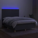 Krevet box spring s madracem LED tamnosivi 140x190 cm tkanina | Eponuda.ba