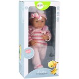  Lutka beba, prugasti džemper, kapa, šal, ružičasta | Shoptok.si