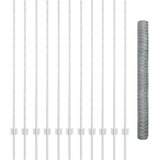 vidaXL ograjni stebri 22 kos U-kanal 140 cm cinkano jeklo, šesterokotna ograja 1.4x25 m cinkano jeklo | Shoptok.si