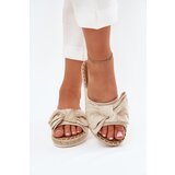 Boto Women's Platform Sandals With Braiding And Bow Beige Alpireda | Shoptok.si