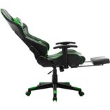 Igraća stolica od umjetne kože s osloncem za noge crno-zelena | shoptok.hr
