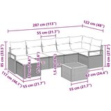  Sjedeća garnitura za vrt s jastukom 8 pcs Crna poliratan | shoptok.hr