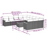  12-dijelni set vrtnih sofa od poliratana s jastucima sivi | shoptok.hr