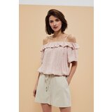 Marisse Cold Arms Shirt With Ruffles L-Ko-3750 L.Terra Cotta Cene