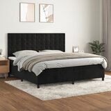Maison Chic Box spring postelja - Vzmetna postelja z vzmetnico črna 200x200 cm žamet SL21286, (21880781) | Shoptok.si