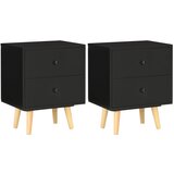 vidaXL Noćni ormarići 2 kom crni 40 x 30 x 50 cm od masivne borovine Cijene