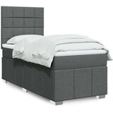 vidaXL Krevet s oprugama i madracem tamnosivi 90 x 190 cm od tkanine | shoptok.hr