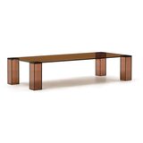 Kave Home Rjava steklena mizica 60x140 cm Adularia – Cene