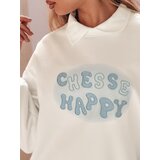 DStreet Bluza damska oversize z nadrukiem HAPIRES biała | shoptok.hr