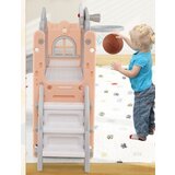  Otroški tobogan 9 v 1, igralna hiška, roza+siva | Shoptok.si