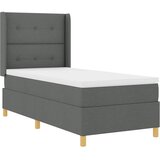  Krevet s opruga kutije s LED trakama Siva 90 x 200 cm tkanina | shoptok.hr