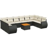  The Living Store Vrtna sedežna garnitura 11-delna z blazinami črn poli ratan - Vrtna Sedežna Garniture, (21451250) | Shoptok.si