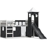  The living store pograd s toboganom in zavesami bel in črn 90x200 cm - pograd, (21488226) | Shoptok.si