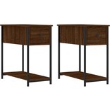 Maison Chic Dvo delni komplet Nočne omarice - Nočne mize rjavi hrast 30x60x60 cm inženirski les, (21688917) Cene