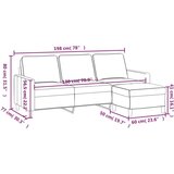 Trosjed s tabureom žuti 180 cm baršunasti | shoptok.hr