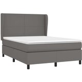  Box spring postelja z vzmetnico siv 140x200 cm umetno usnje, (20898563) | Shoptok.si