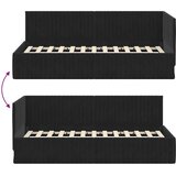 vidaXL Kotna postelja z vzglavjem Črna 90 x 200 cm Žamet | Shoptok.si