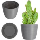 KADAX cvetlični lonec, cvetlični lonec, siv, okrogel, 13 cm, plastika, (5000346160) | Shoptok.si