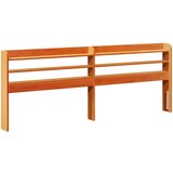 vidaXL Posteljni okvir z vzglavjem voščeno rjava 200x200 cm borovina | Shoptok.si