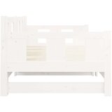  Izvlečna dnevna postelja bela trdna borovina 2x(80x200) cm, (20600849) | Shoptok.si