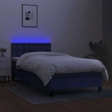  Krevet box spring s madracem LED plavi 90x200 cm od tkanine | shoptok.hr