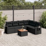 vidaXL 7-dijelni set vrtnih sofa od poliratana s jastucima crni | shoptok.hr