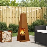 vidaXL Vremensko jeklo Corten jeklo 35 x 35 x 100 cm Prenosno Cene