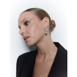 Reserved uhani v srebrnem odtenku z obeskom v obliki srca - srebrna | Shoptok.si