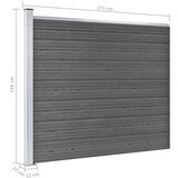  Ograjni panel WPC 175x146 cm črn | Shoptok.si
