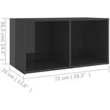 TV ormarić sjajni sivi 72 x 35 x 36,5 cm od konstruiranog drva | shoptok.hr