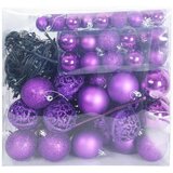vidaXL set božićnih ukrasnih kuglica 120 pcs lila plastika | shoptok.hr