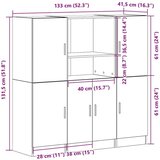 vidaXL 3-dijelni set kuhinjskih ormarića od crnog konstruiranog drva | shoptok.hr