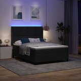  Krevet s opruga kutije s LED trakama Crna 160 x 200 cm Baršun | shoptok.hr