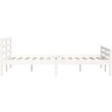  Posteljni okvir bel iz trdnega lesa 135x190 cm 4FT6, (20643086) | Shoptok.si