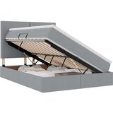  Krevet S LED lampica Svijetlo siva 140 x 190 cm tkanina | shoptok.hr