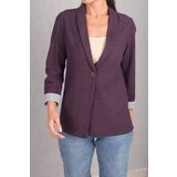 armonika Women's Plum Striped One-Button Jacket | shoptok.hr