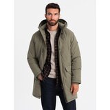 Ombre Classic men's long parka jacket - olive | shoptok.hr