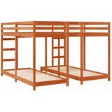  Trokatni krevet Vosak smeđa 200 x 200 cm Čvrsto borovo drvo | shoptok.hr