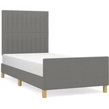 The Living Store Posteljni okvir z vzglavjem temno siv 90x190 cm blago - Posteljni Okvir Z Vzglavjem, (21531426) | Shoptok.si