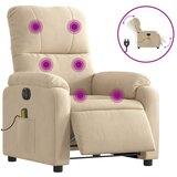 Maison Chic Električni masažni naslanjač - Relax naslanjač krem mikrovlakna, (22061674) u