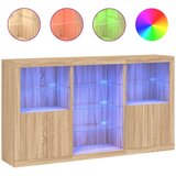  Komoda s LED svjetlima boja hrasta sonome 181,5x37x100 cm Slike