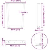  Noge za blagovaonski stol V-oblika 3 kom antracit 70 x (72-73,3) cm čelik | shoptok.hr