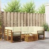  Set vanjskih sofa 7 kom. Prirodna i krem Čvrsto drvo akacije | shoptok.hr