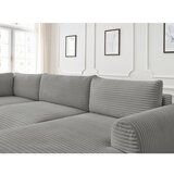 Bobochic Paris temno siva raztegljiva kotna sedežna garnitura iz rebrastega žameta (desni kot/v obliki črke "u") lucien | Shoptok.si