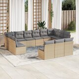 Maison Chic Seti vrtnega pohištva - Vrtna garnitura - Vrtni pohištvo set 13-delna z blazinami bež poli ratan, (21809794) | Shoptok.si