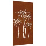 Vrtni zidni ukras 105 x 55 cm čelik COR-TEN s uzorkom palme | shoptok.hr