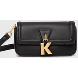 Karl Lagerfeld Usnjena torbica črna barva, 245W3048